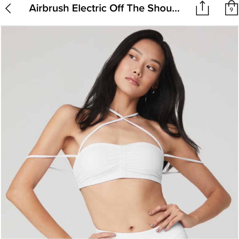 Alo yoga Airbrush electric off the shoulders bra M